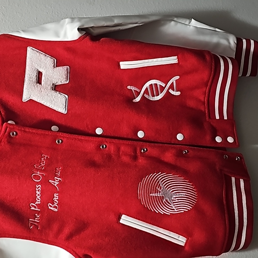 Retrovert REBIRTH VARSITY JACKET Size Large Color Red